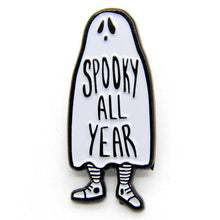 Load image into Gallery viewer, Spooky All Year Ghost Enamel Pin for Halloween