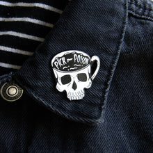 Load image into Gallery viewer, &quot;Pick Your Poison&quot; Skull Coffee Cup Enamel Pin