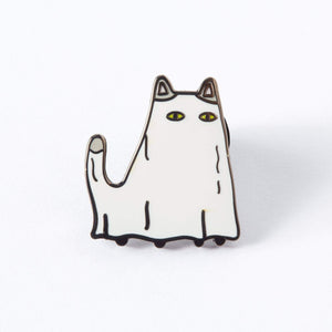 Ghost Cat Enamel Pin