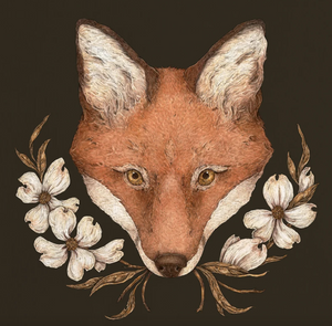 The Fox and Dogwoods Print by Jessica Roux