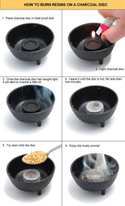 Black Cast Iron Incense Burner